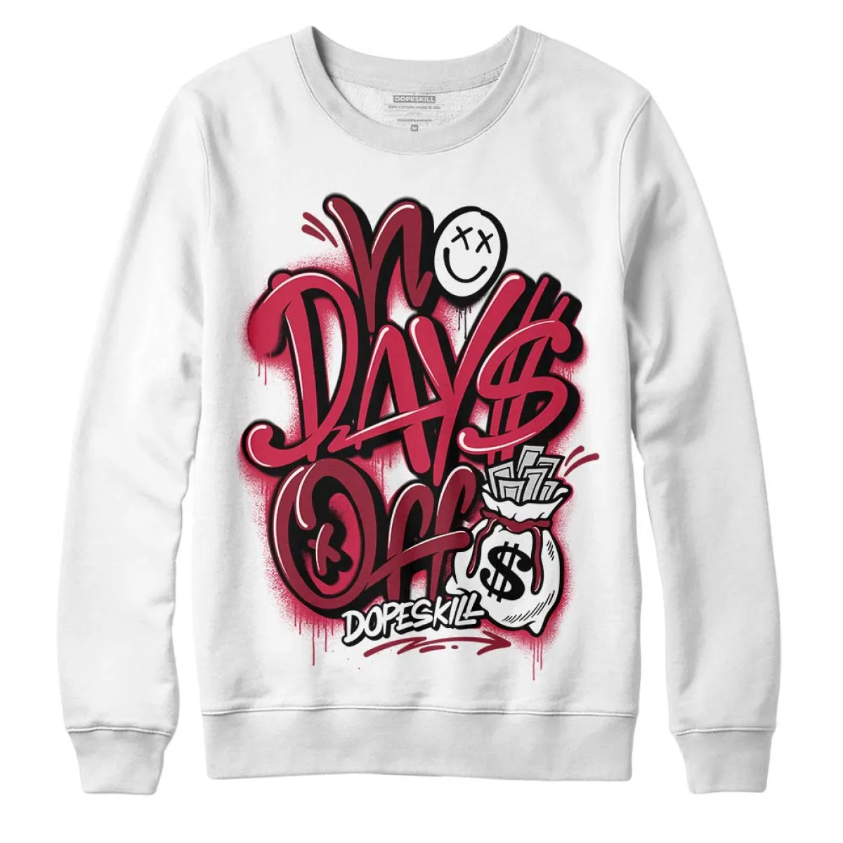 85 Metallic Burgundy 1s DopeSkill Sweatshirt No Days Off Graphic | Parallel