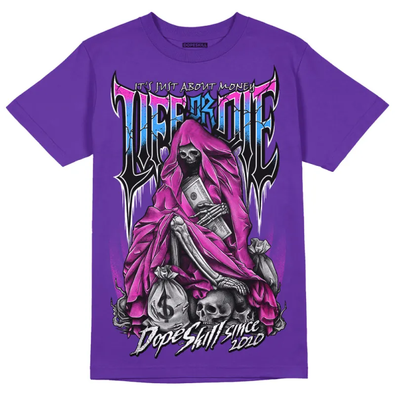 Dunk Purple Championship Court White DopeSkill Purple T-shirt Life or Die Graphic sold by DopeSkill