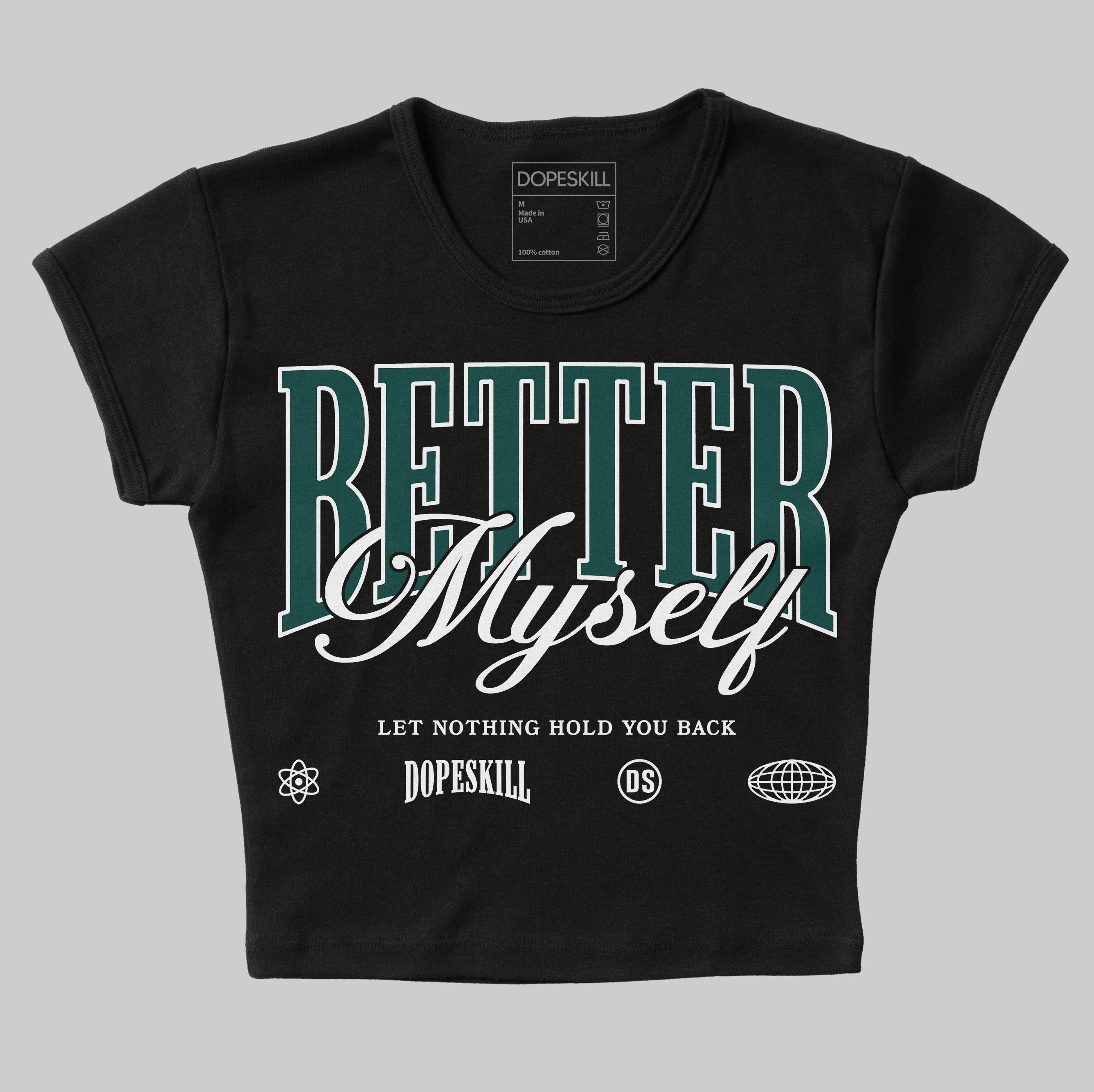 Oxidized Green 4s DopeSkill Women's Crop Top Better Myself Graphic sold by DopeSkill product image thumbnail 2