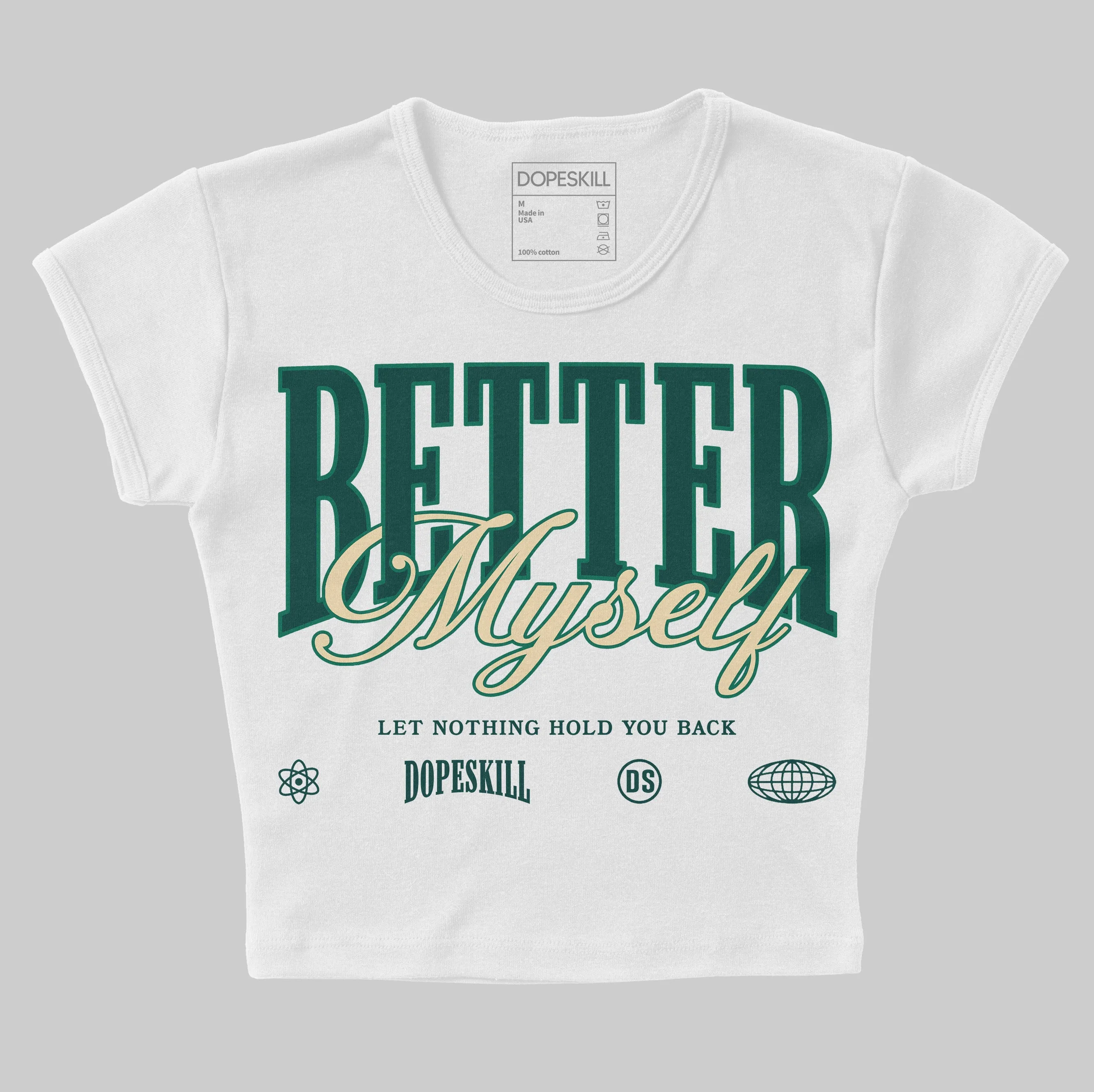 Oxidized Green 4s DopeSkill Women's Crop Top Better Myself Graphic sold by DopeSkill