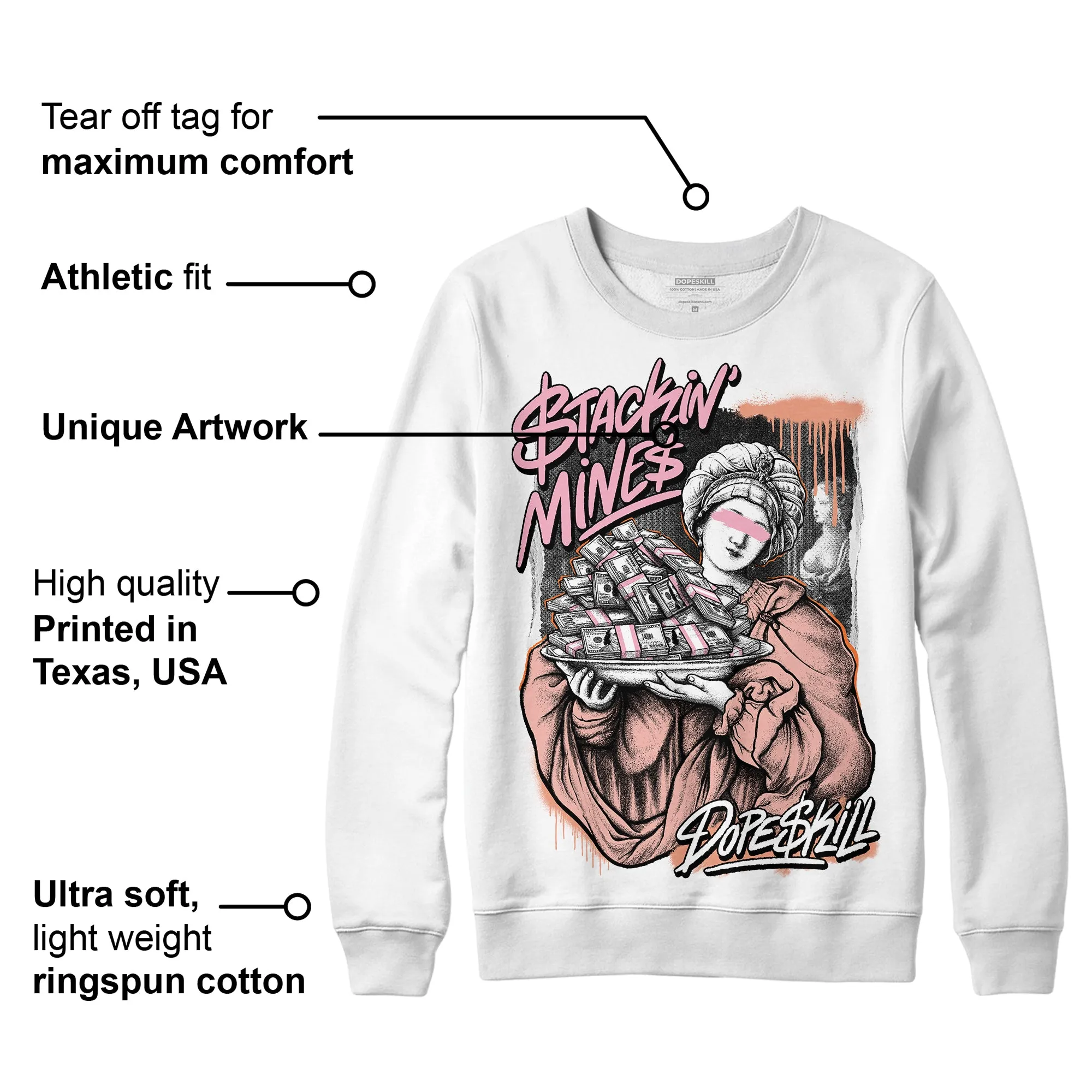 Legend Pink 11s DopeSkill Sweatshirt Stackin Mines Graphic sold by DopeSkill product image thumbnail 3