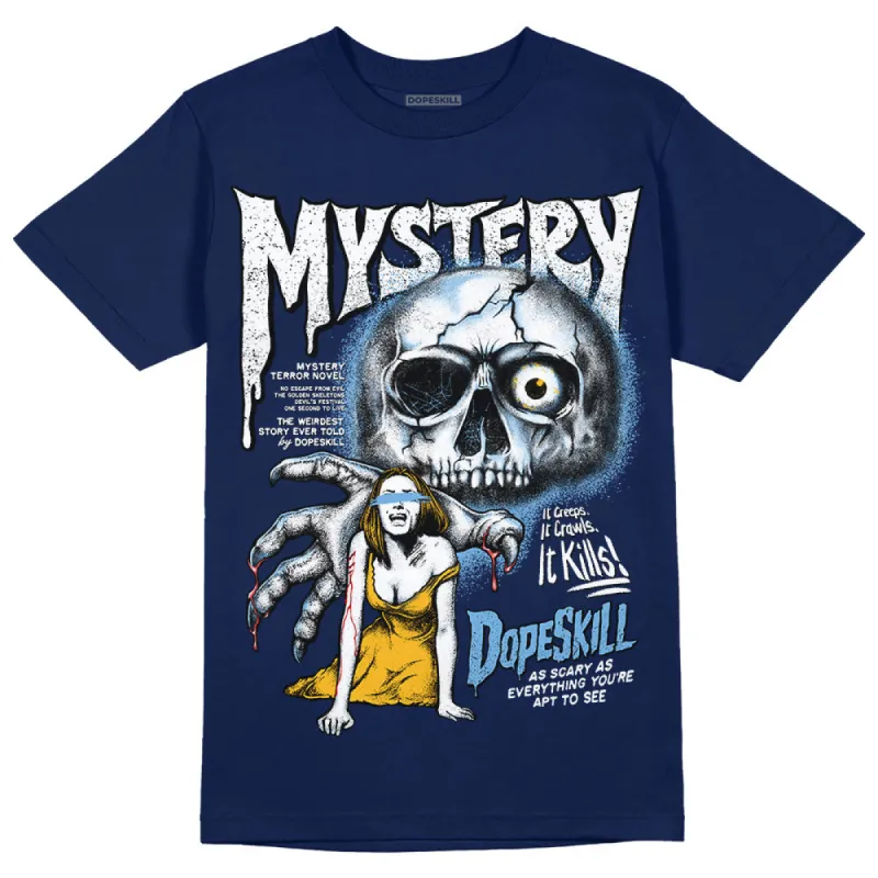First In Flight 1s DopeSkill Navy T-shirt Mystery Ghostly Grasp Graphic sold by DopeSkill