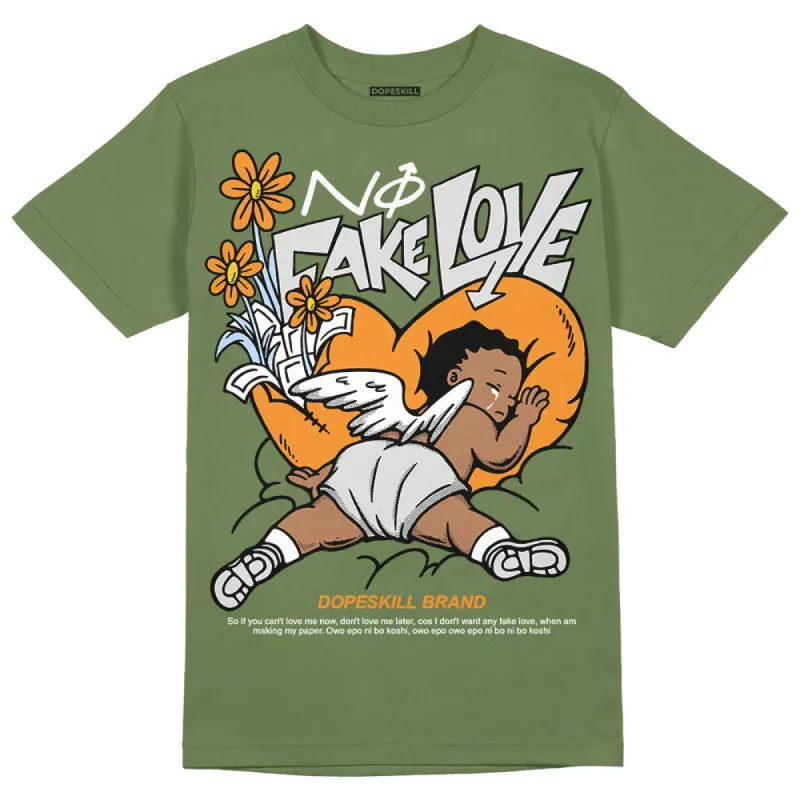 Olive 5s DopeSkill Olive T-shirt No Fake Love Graphic sold by DopeSkill