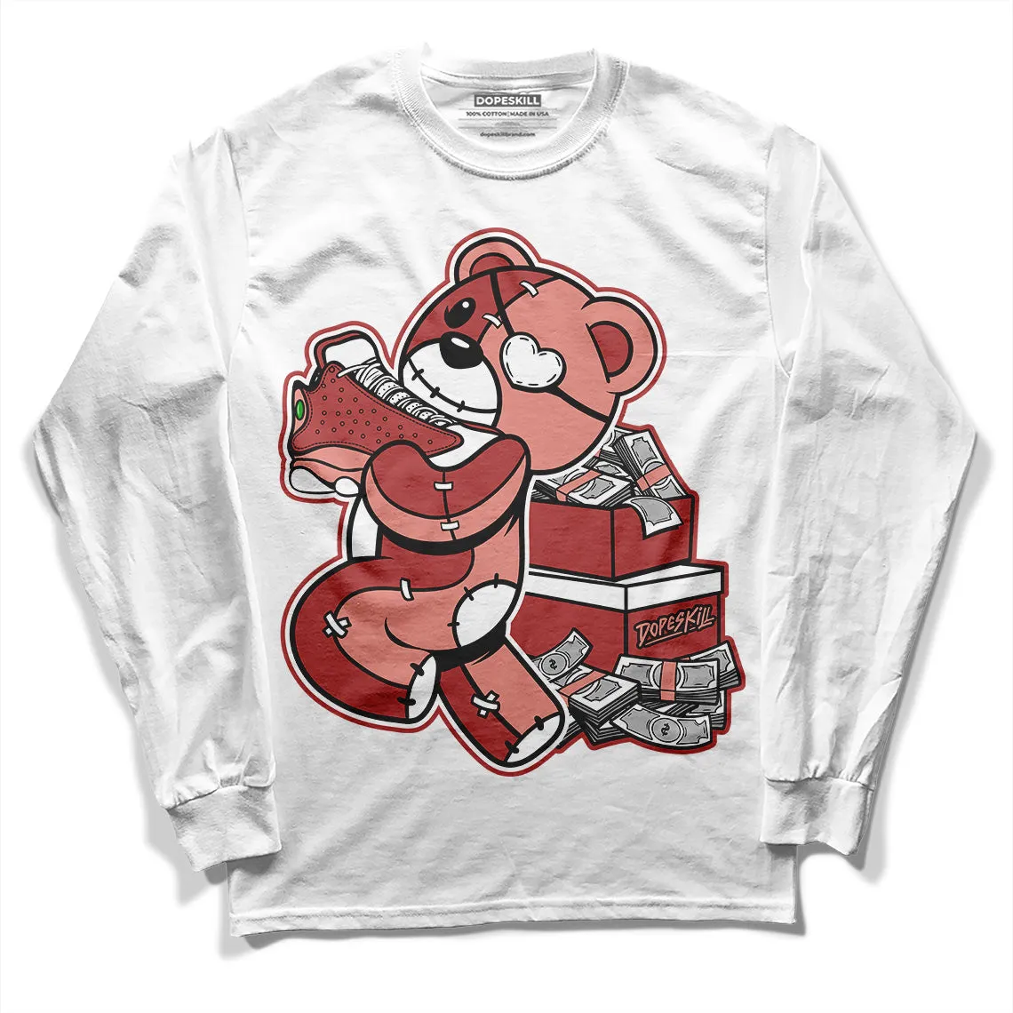 Dune Red 13s DopeSkill Long Sleeve T-Shirt Bear Steals Sneaker Graphic sold by DopeSkill