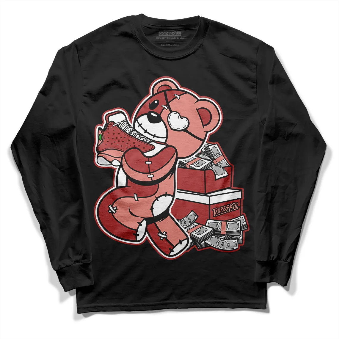 Dune Red 13s DopeSkill Long Sleeve T-Shirt Bear Steals Sneaker Graphic sold by DopeSkill product image thumbnail 2