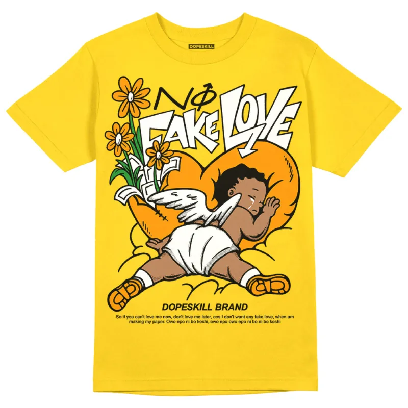 Yellow Ochre 6s DopeSkill Yellow T-shirt No Fake Love Graphic sold by DopeSkill