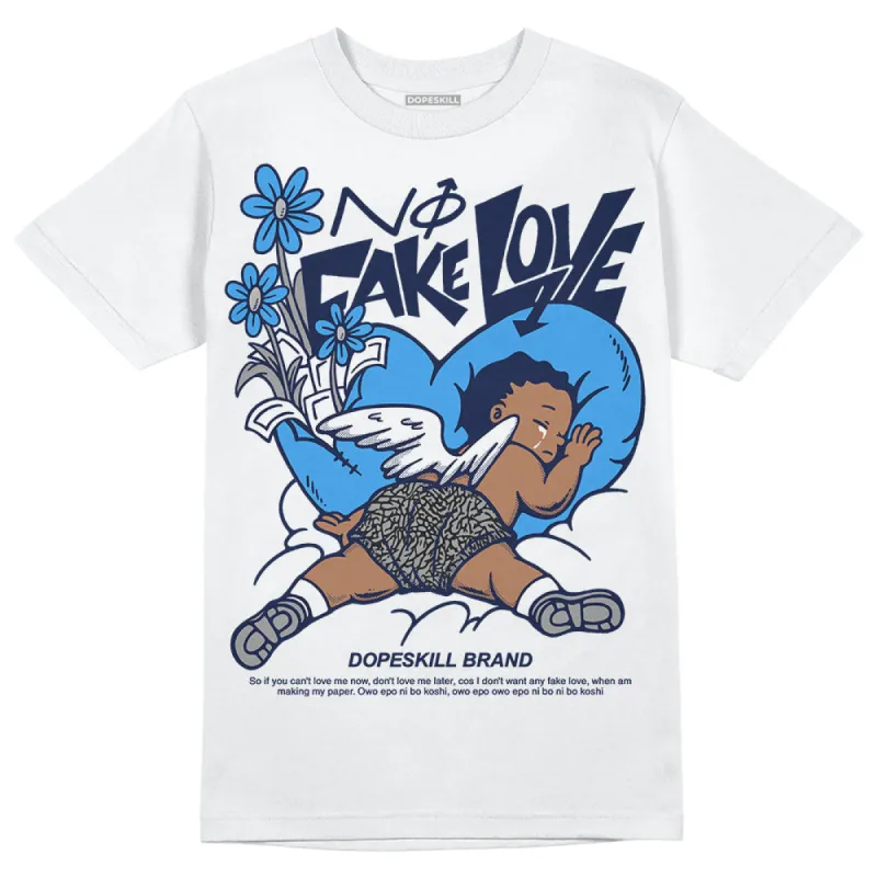 Midnight Navy 3s DopeSkill T-Shirt No Fake Love Graphic sold by DopeSkill