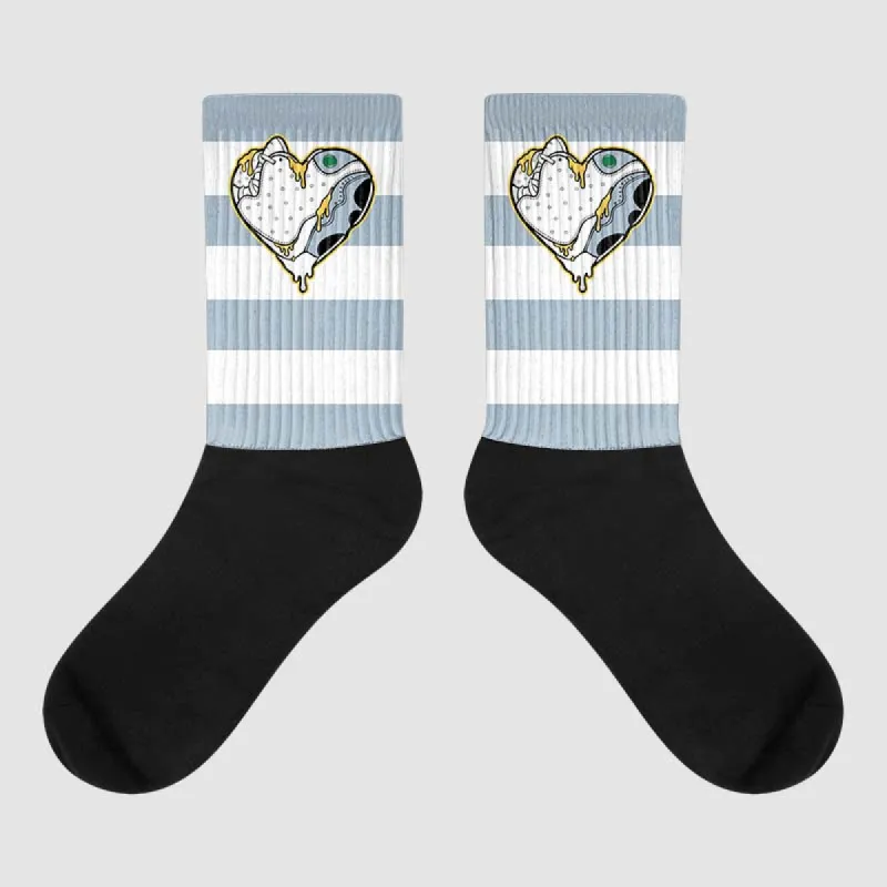 Blue Grey 13s DopeSkill Sublimated Socks Horizontal Stripes Graphic sold by DopeSkill