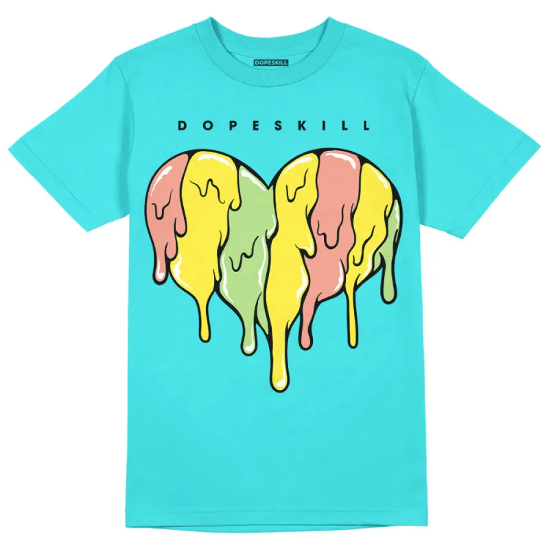 Cyan Burst 9060 DopeSkill Virtual Blue T-Shirt Slime Drip Heart Graphic sold by DopeSkill