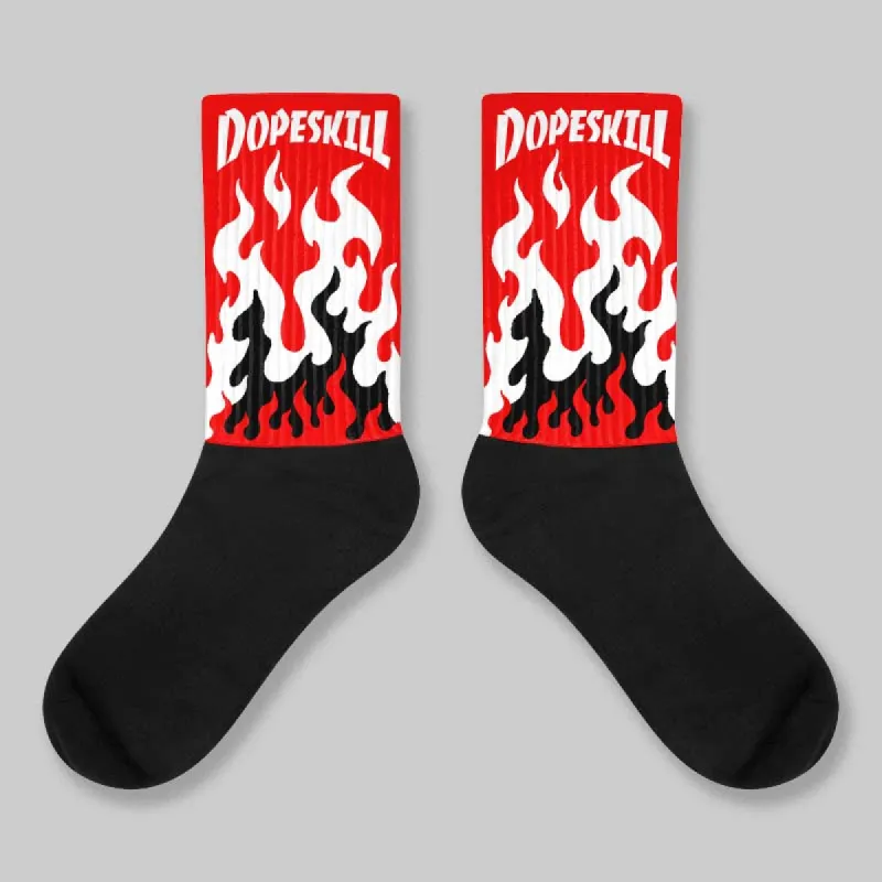 Red Collection DopeSkill Sublimated Socks FIRE Graphic sold by DopeSkill