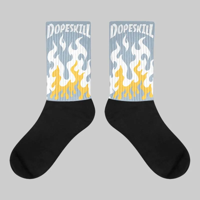 Blue Grey 13s DopeSkill Sublimated Socks FIRE Graphic sold by DopeSkill