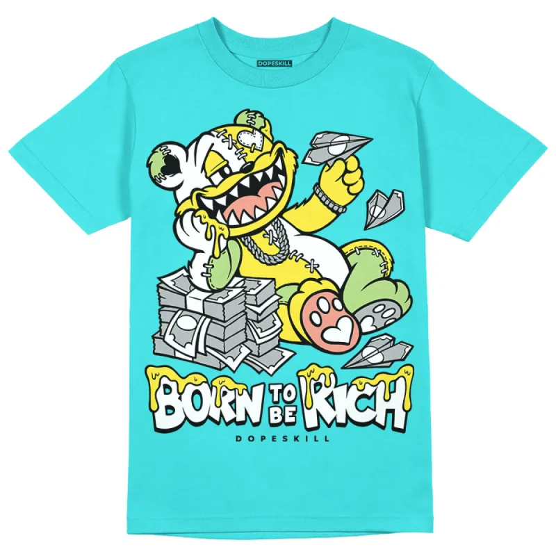 Cyan Burst 9060 DopeSkill Virtual Blue T-Shirt Born To Be Rich Graphic sold by DopeSkill