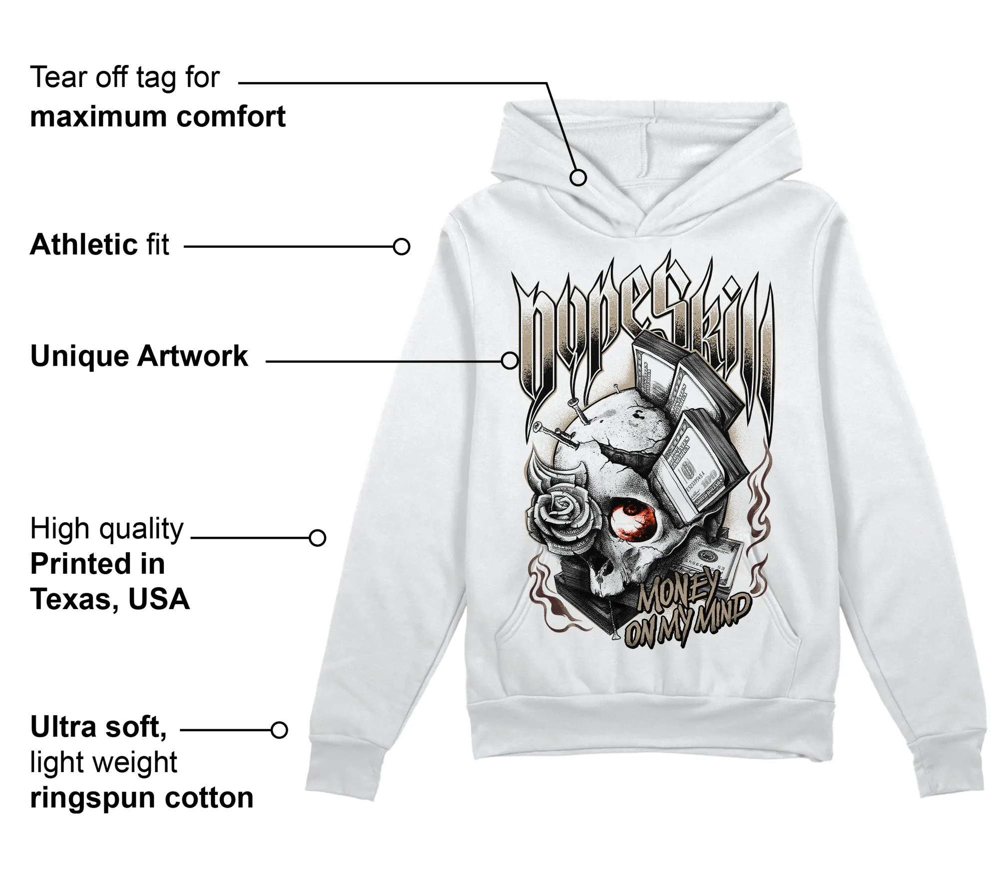 Latte 1s DopeSkill Hoodie Sweatshirt Money On My Mind Graphic sold by DopeSkill product image thumbnail 3