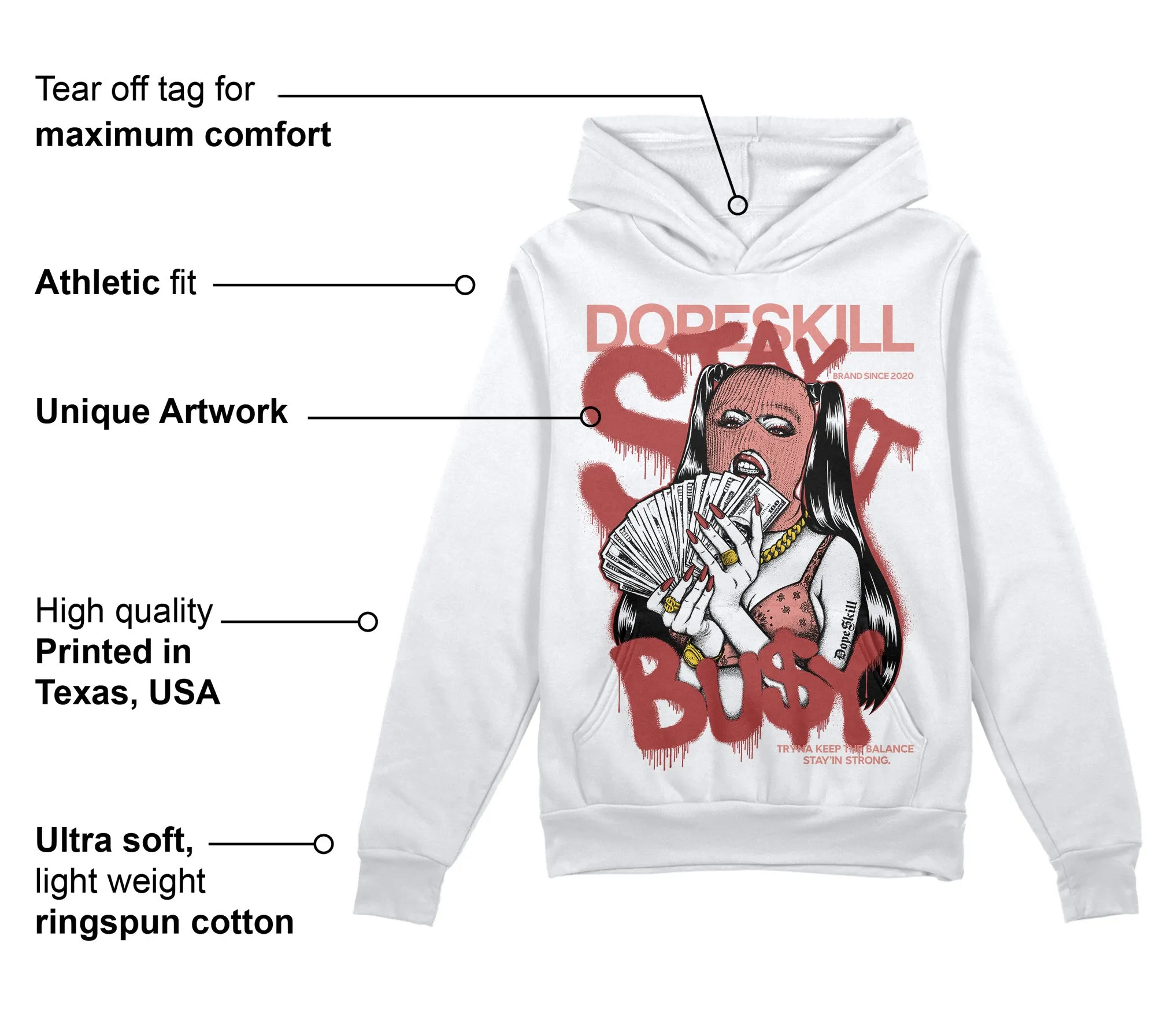 Dune Red 13s DopeSkill Hoodie Sweatshirt Stay It Busy Graphic sold by DopeSkill product image thumbnail 3