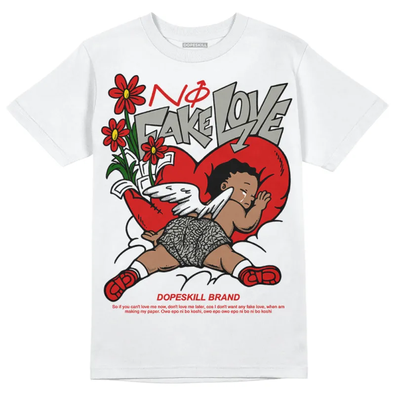 Fire Red 3s DopeSkill T-Shirt No Fake Love Graphic sold by DopeSkill