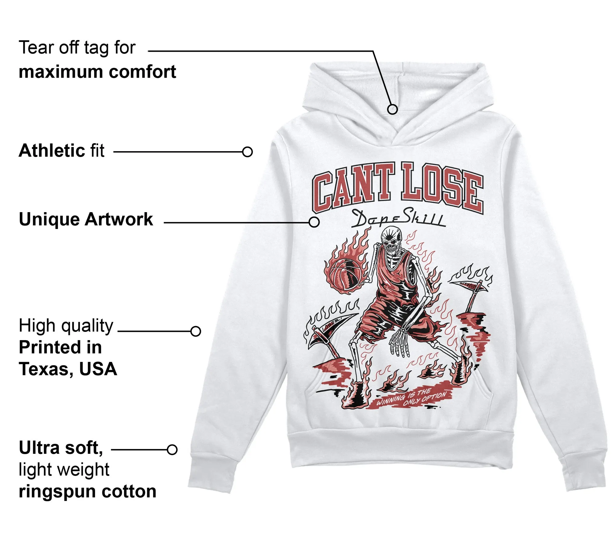 Dune Red 13s DopeSkill Hoodie Sweatshirt Cant Lose Graphic sold by DopeSkill product image thumbnail 3