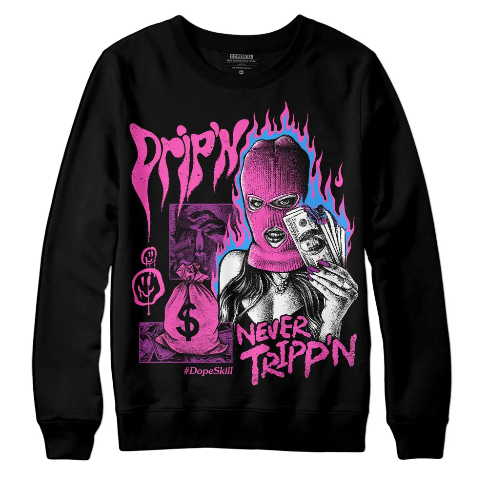Hyper Violet 4s DopeSkill Sweatshirt Drip'n Never Tripp'n Graphic sold by DopeSkill product image thumbnail 2