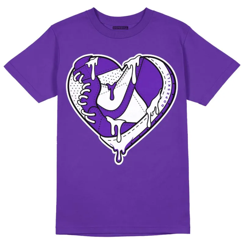 Dunk Purple Championship Court White DopeSkill Purple T-shirt Heart Jordan Graphic sold by DopeSkill
