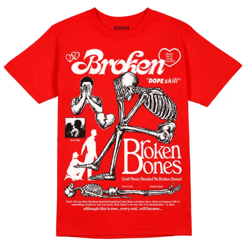 Red Collection DopeSkill Red T-shirt Broken Bones Graphic sold by DopeSkill