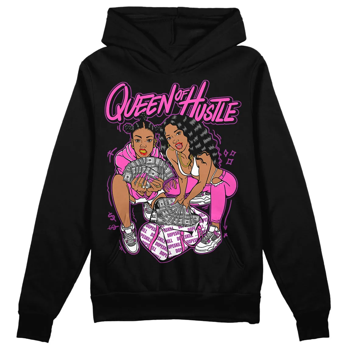 Hyper Violet 4s DopeSkill Hoodie Sweatshirt Queen Of Hustle Graphic sold by DopeSkill product image thumbnail 2