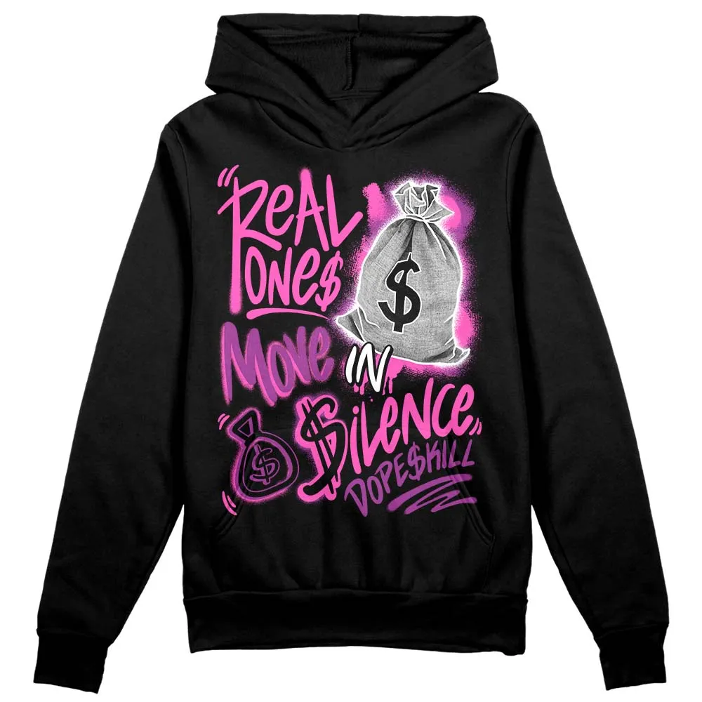 Hyper Violet 4s DopeSkill Hoodie Sweatshirt Real Ones Move In Silence Graphic sold by DopeSkill product image thumbnail 2