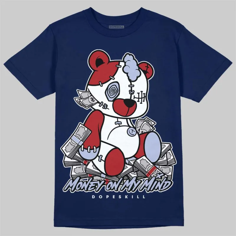 White and Midnight Navy 6s DopeSkill Navy T-shirt MOMM Bear Graphic sold by DopeSkill