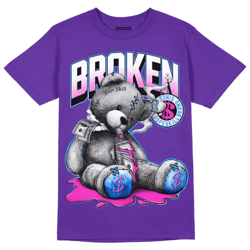 Dunk Purple Championship Court White DopeSkill Purple T-shirt Sick Bear Graphic sold by DopeSkill
