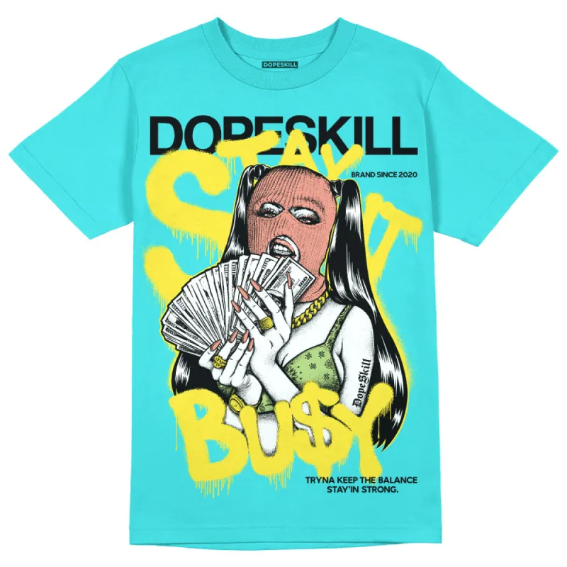 Cyan Burst 9060 DopeSkill Virtual Blue T-Shirt Stay It Busy Graphic sold by DopeSkill