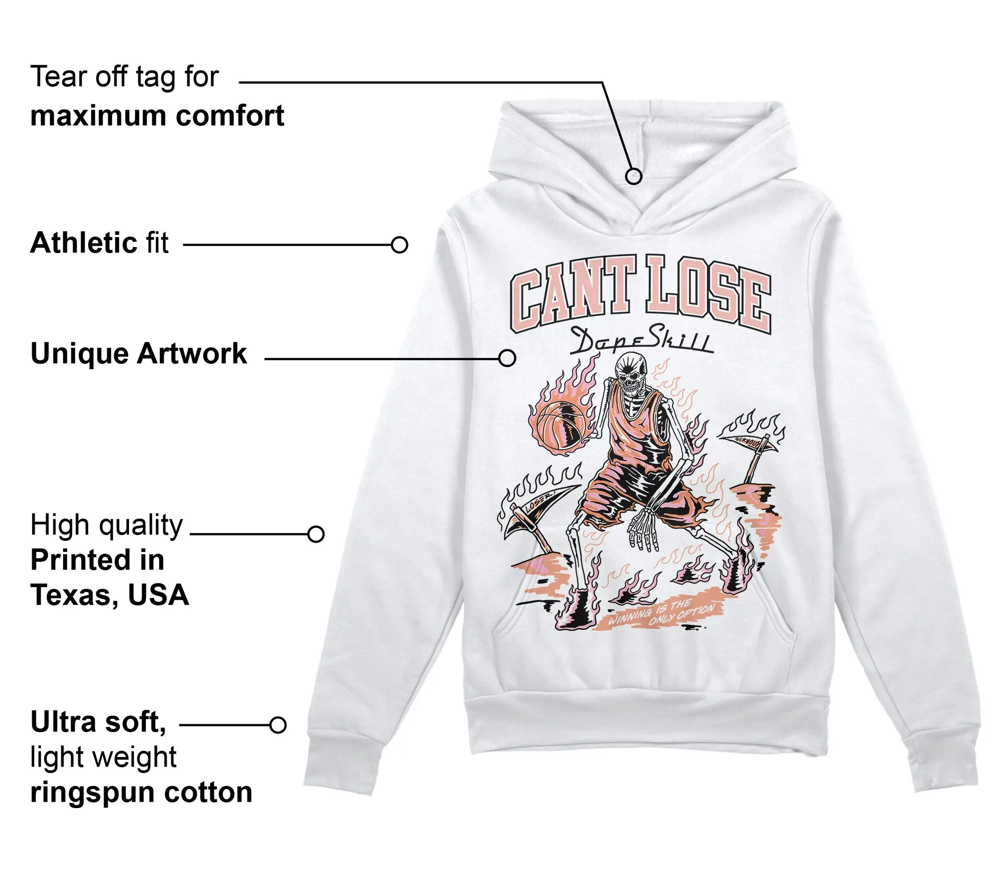 Legend Pink 11s DopeSkill Hoodie Sweatshirt Cant Lose Graphic sold by DopeSkill product image thumbnail 3