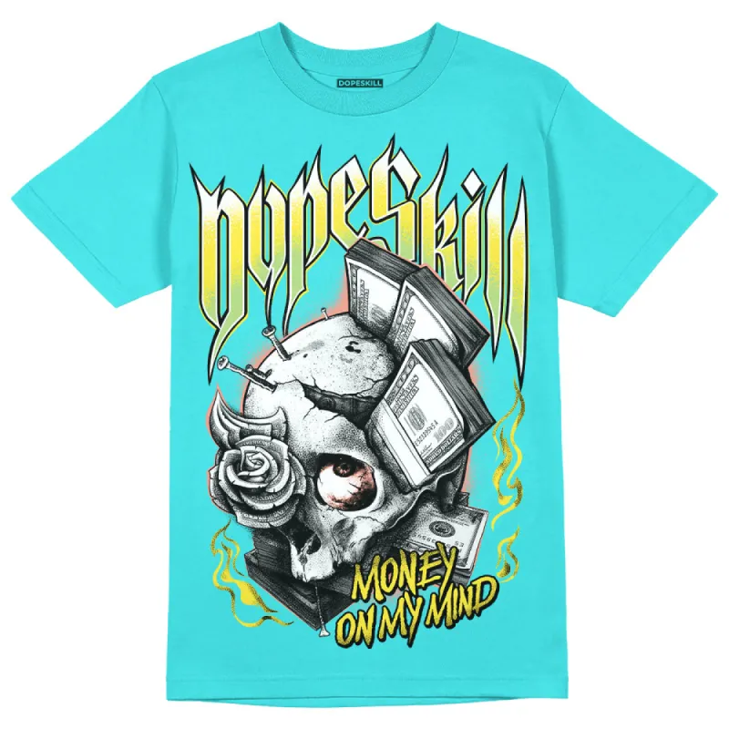 Cyan Burst 9060 DopeSkill Virtual Blue T-Shirt Money On My Mind Graphic sold by DopeSkill