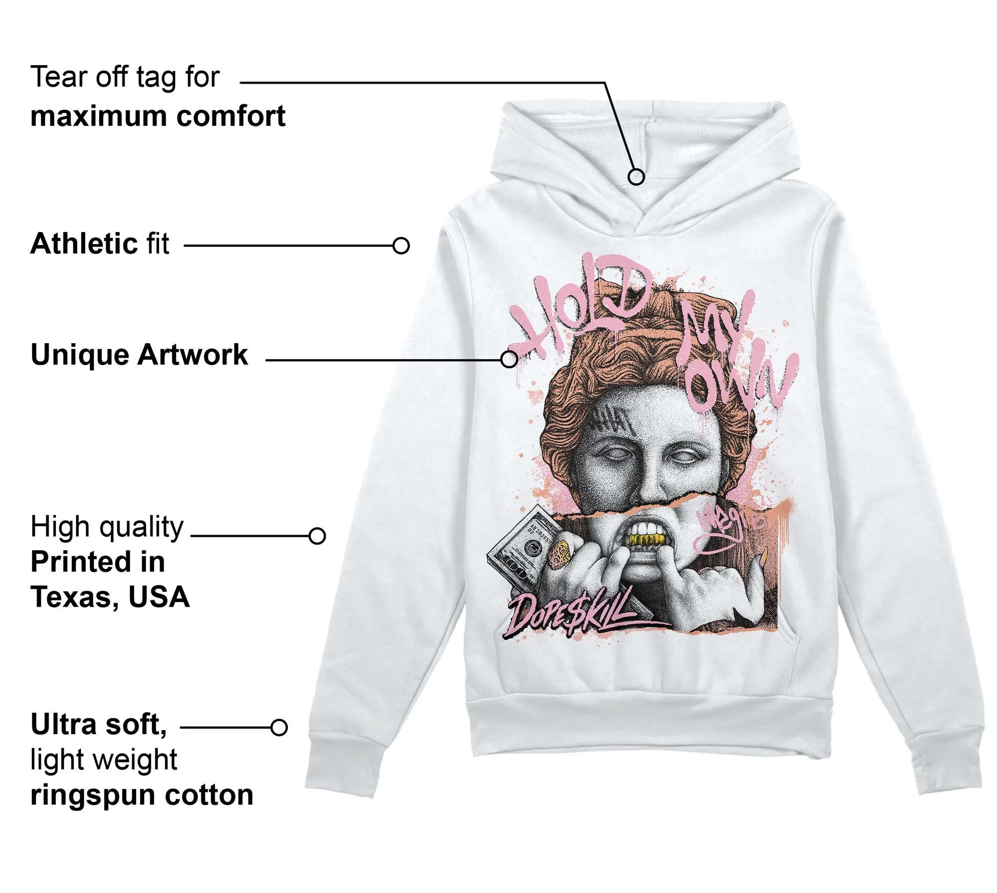 Legend Pink 11s DopeSkill Hoodie Sweatshirt Hold My Own Graphic sold by DopeSkill product image thumbnail 3