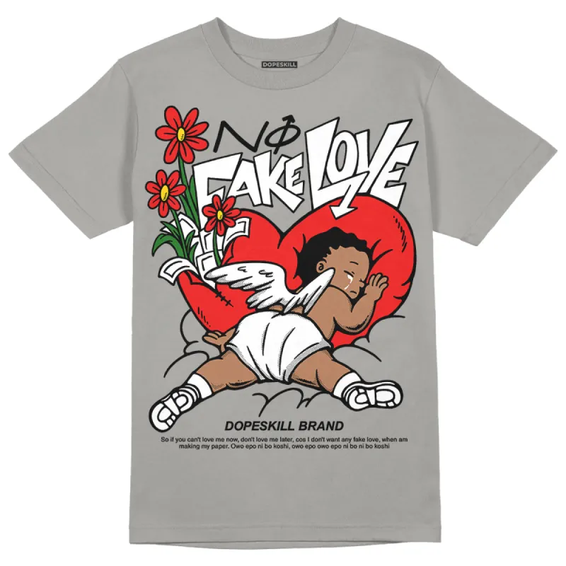 Grey Collection DopeSkill Grey T-shirt No Fake Love Graphic sold by DopeSkill