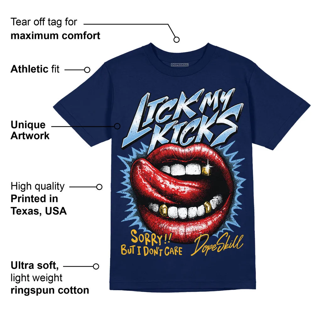 First In Flight 1s DopeSkill Navy T-shirt Lick My Kicks Graphic sold by DopeSkill product image thumbnail 2