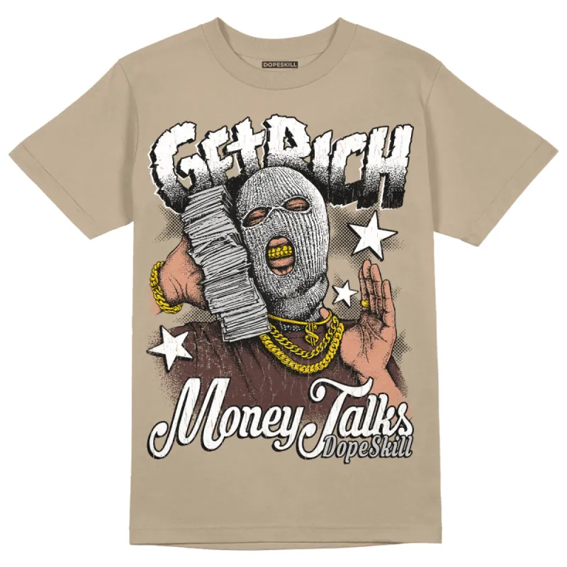 Latte 1s DopeSkill Medium Brown T-shirt Get Rich Graphic sold by DopeSkill