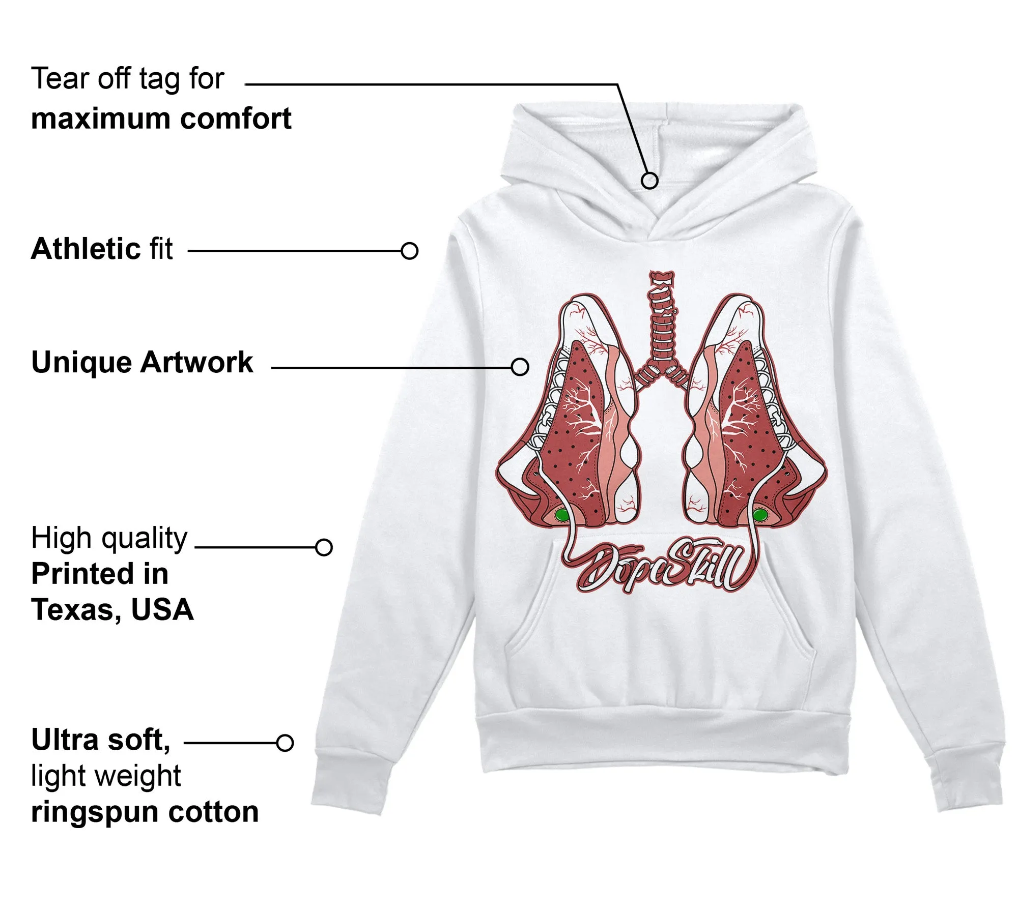 Dune Red 13s DopeSkill Hoodie Sweatshirt Breathe Graphic sold by DopeSkill product image thumbnail 3