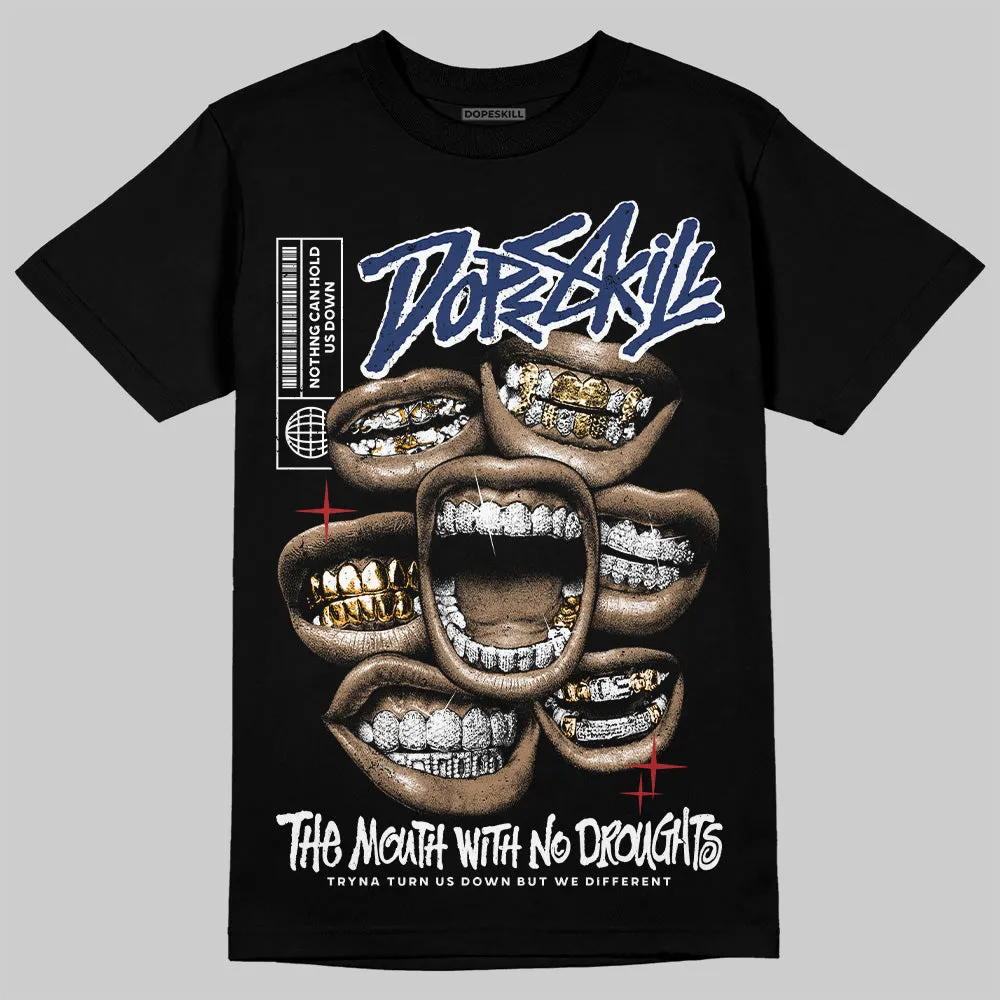 White and Midnight Navy 6s DopeSkill T-Shirt The Mouth With No Droughts Graphic sold by DopeSkill product image thumbnail 2