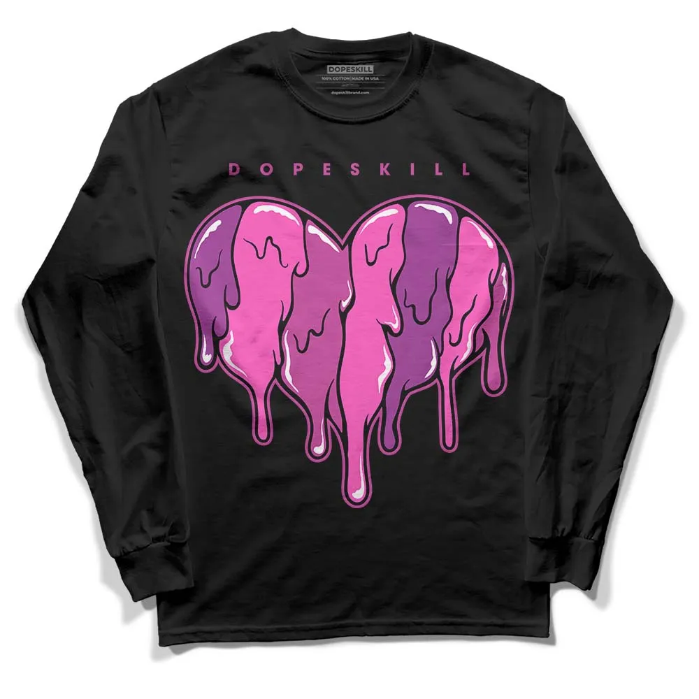 Hyper Violet 4s DopeSkill Long Sleeve T-Shirt Slime Drip Heart Graphic sold by DopeSkill product image thumbnail 2