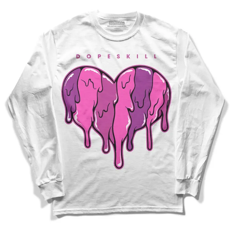 Hyper Violet 4s DopeSkill Long Sleeve T-Shirt Slime Drip Heart Graphic sold by DopeSkill