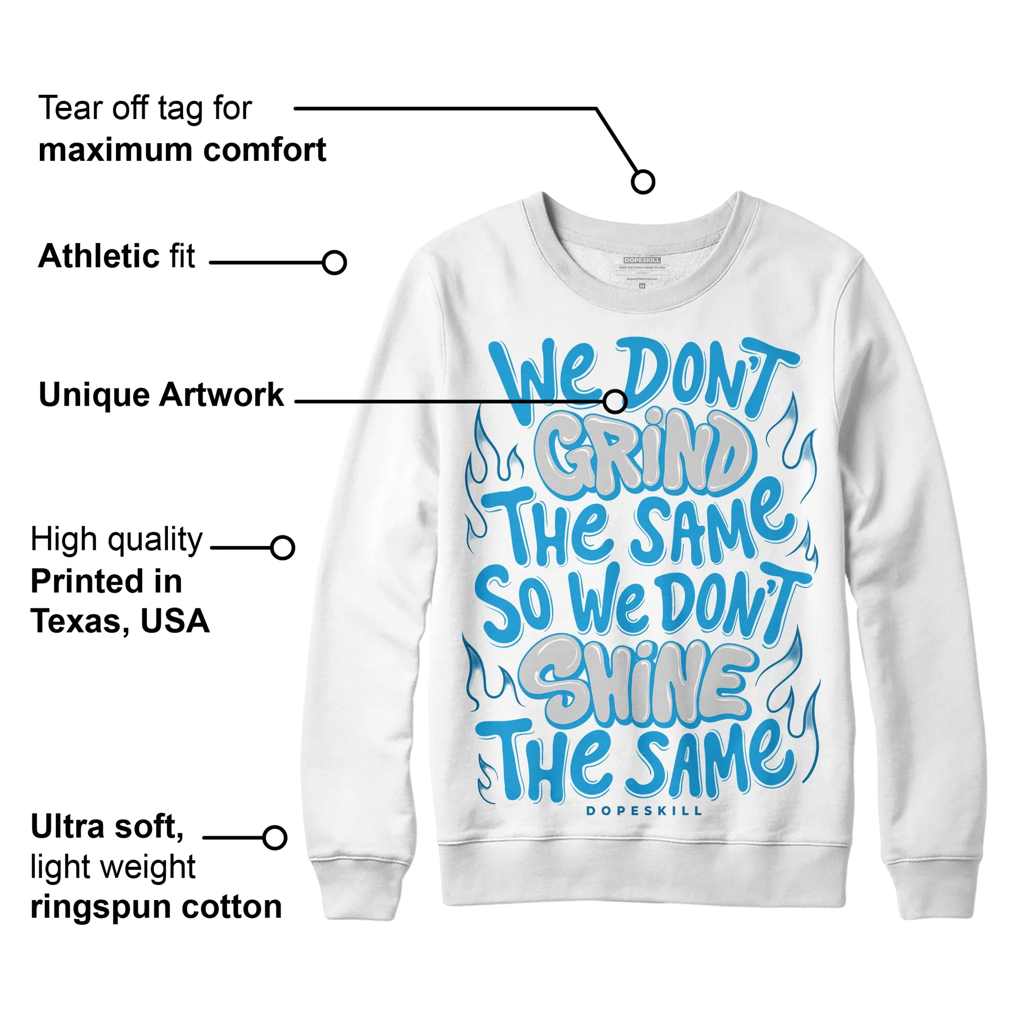 Military Blue 4s DopeSkill Sweatshirt Grind Shine Graphic sold by DopeSkill product image thumbnail 3