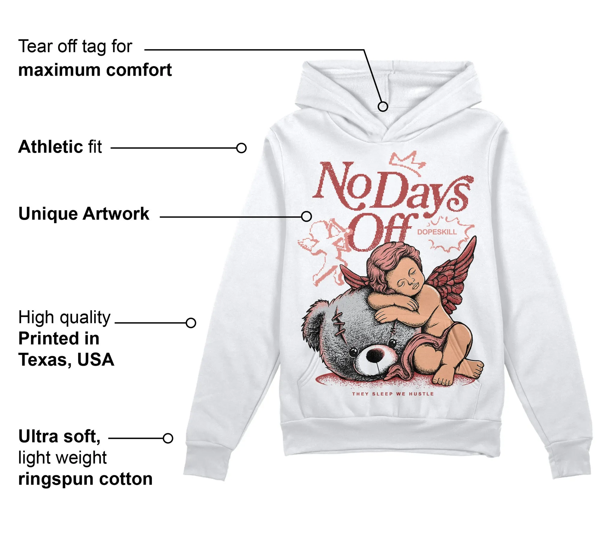 Dune Red 13s DopeSkill Hoodie Sweatshirt New No Days Off Graphic sold by DopeSkill product image thumbnail 3