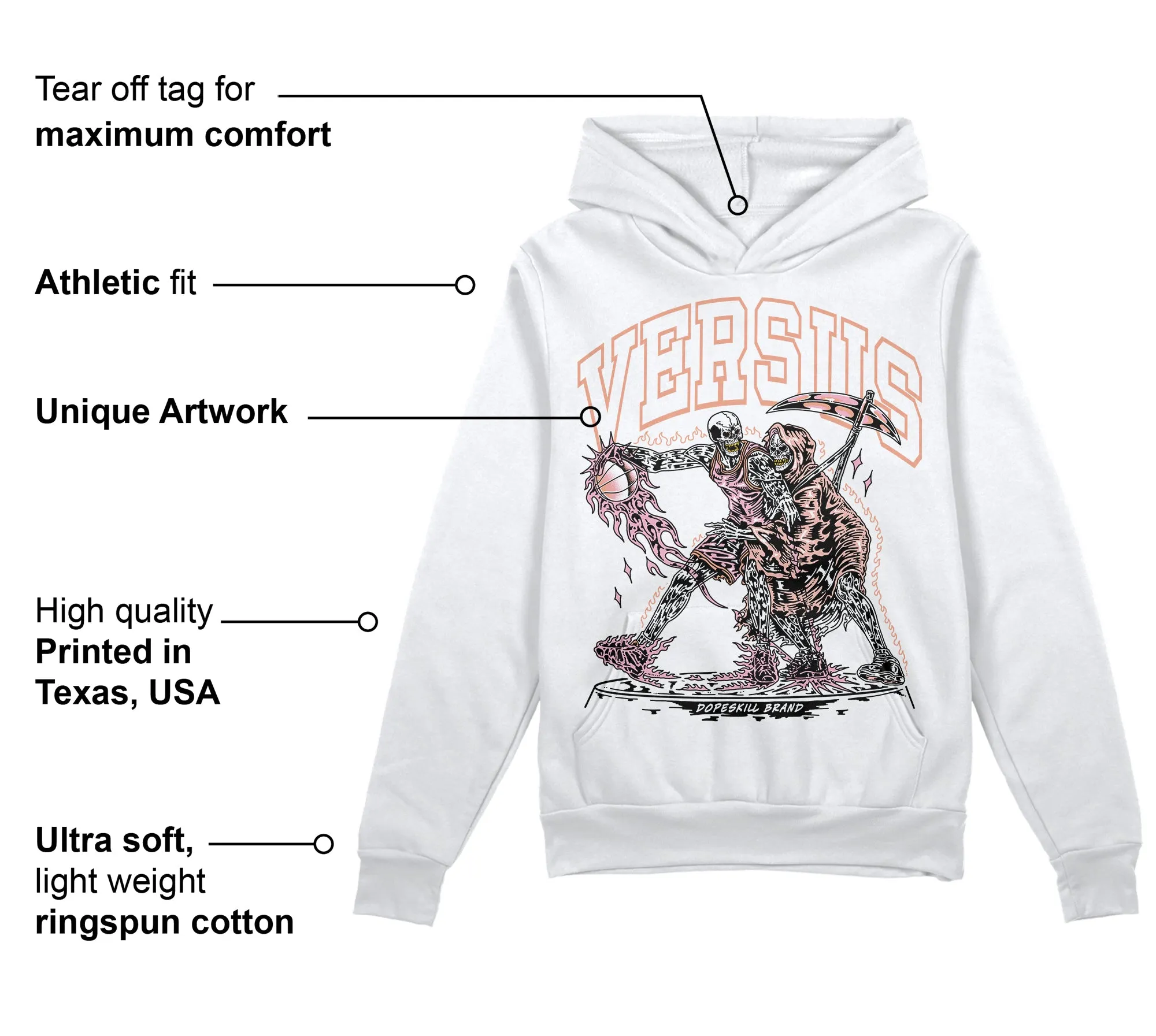 Legend Pink 11s DopeSkill Hoodie Sweatshirt VERSUS Graphic sold by DopeSkill product image thumbnail 3