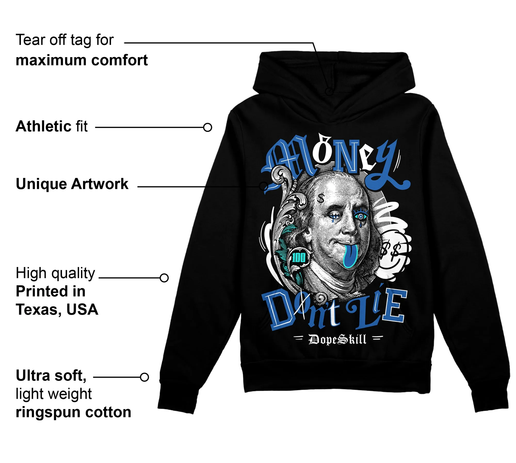 Space Jam 11s DopeSkill Hoodie Sweatshirt Money Don't Lie Graphic sold by DopeSkill product image thumbnail 3