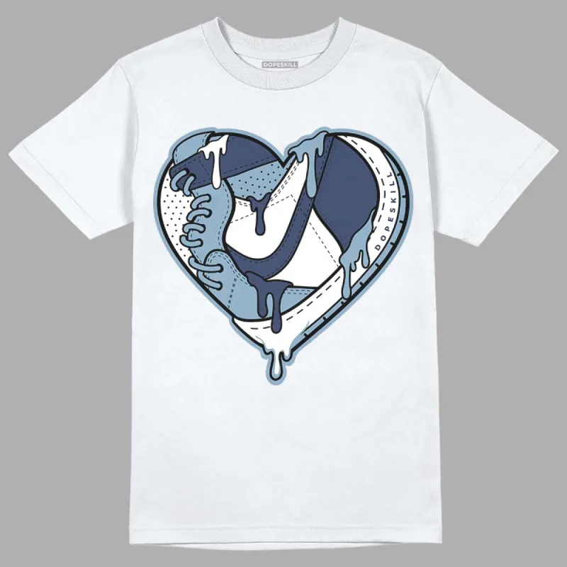 Diffused Blue Sail Grey White 1s DopeSkill T-Shirt Heart Jordan 1 Graphic sold by DopeSkill