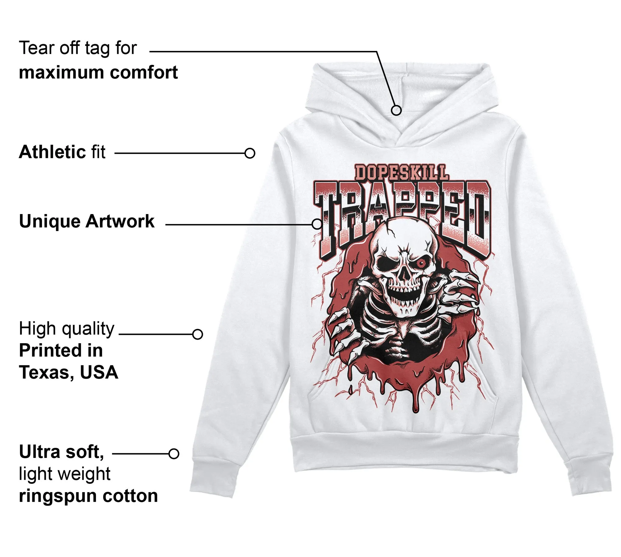 Dune Red 13s DopeSkill Hoodie Sweatshirt Trapped Halloween Graphic sold by DopeSkill product image thumbnail 3