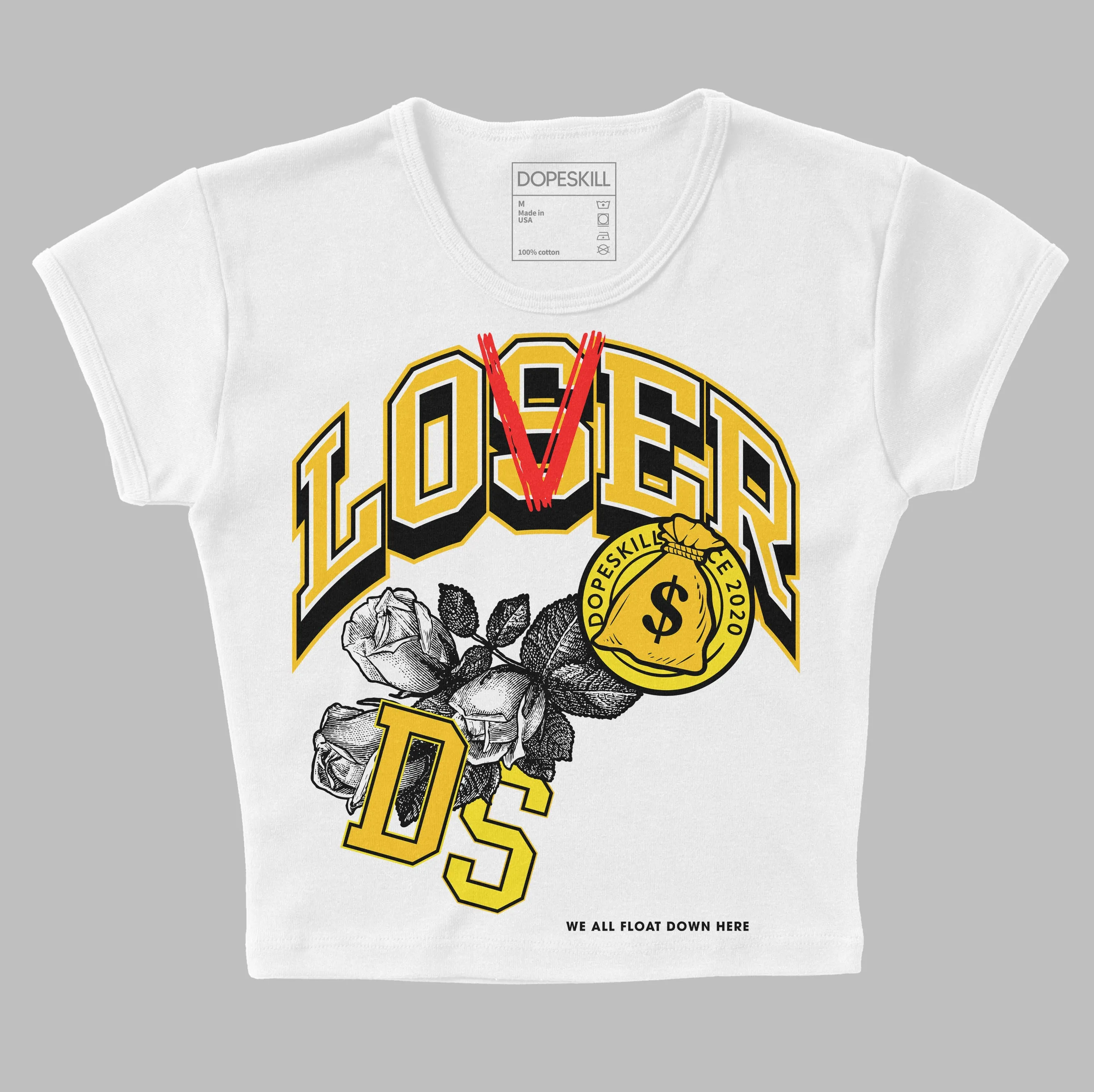 Vivid Sulfur 4s DopeSkill Women's Crop Top Loser Lover Graphic sold by DopeSkill