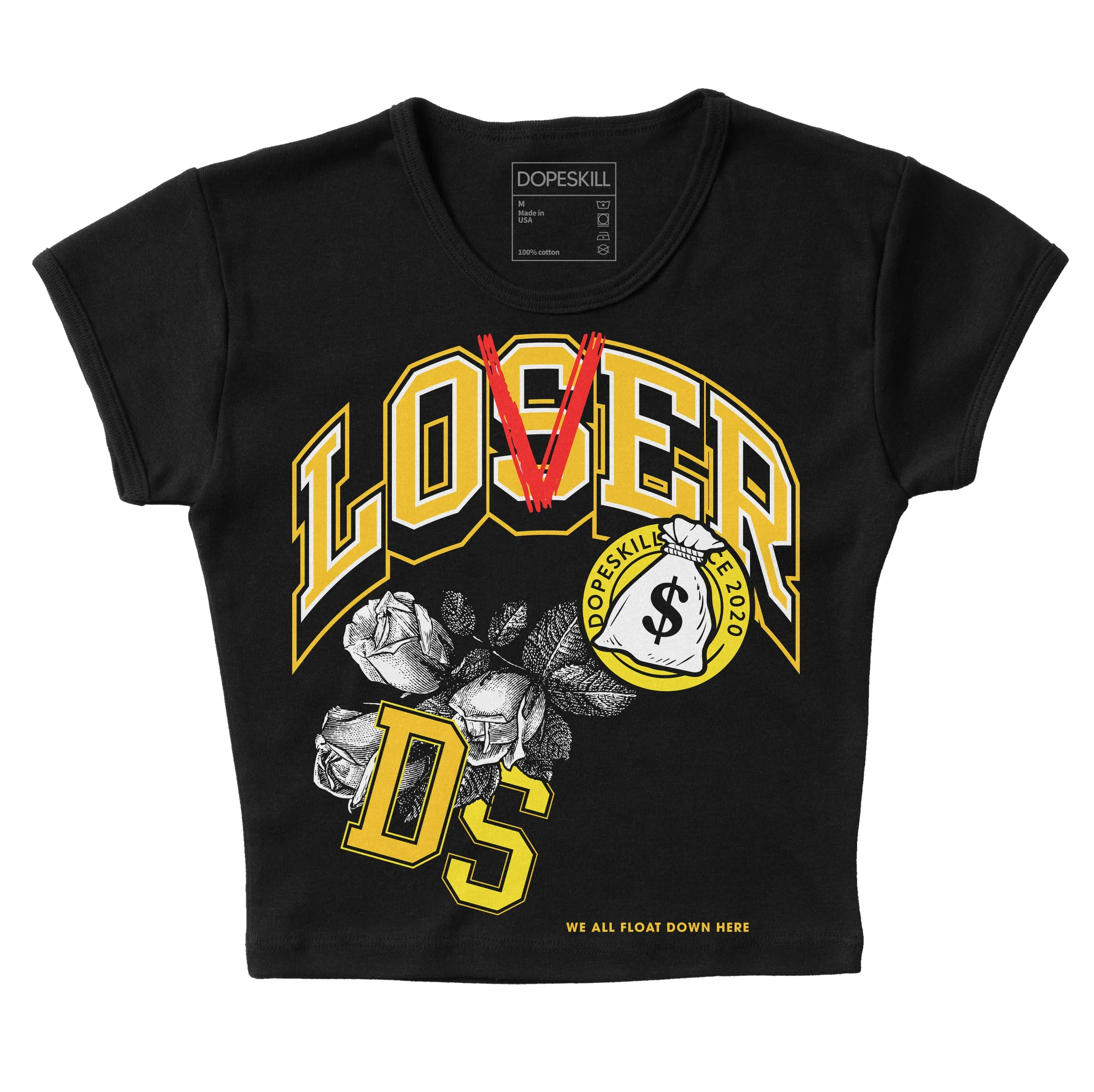 Vivid Sulfur 4s DopeSkill Women's Crop Top Loser Lover Graphic sold by DopeSkill product image thumbnail 2