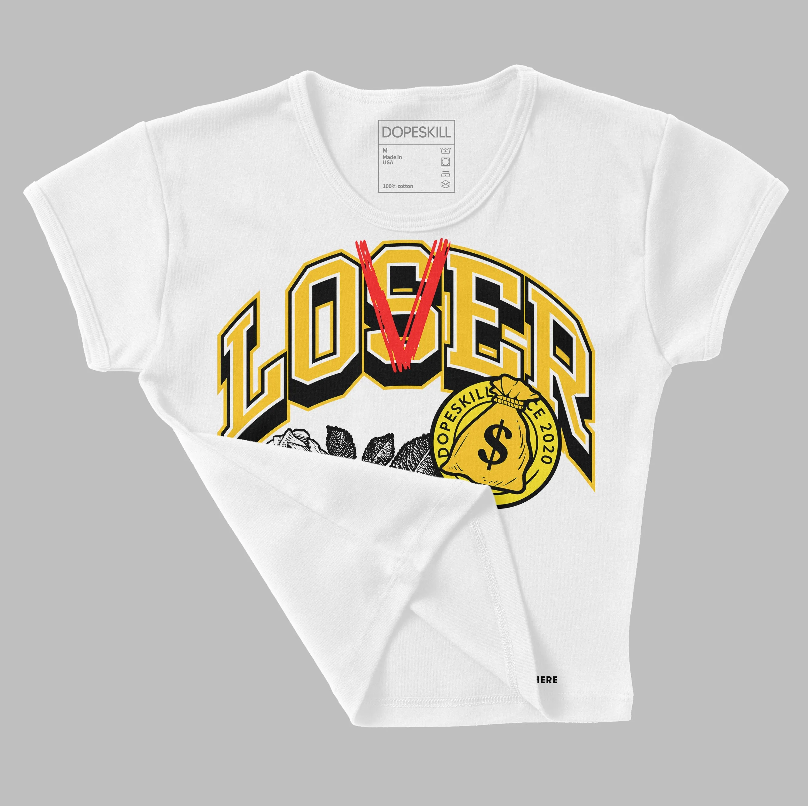Vivid Sulfur 4s DopeSkill Women's Crop Top Loser Lover Graphic sold by DopeSkill product image thumbnail 3