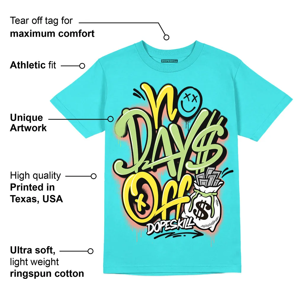 Cyan Burst 9060 DopeSkill Virtual Blue T-Shirt No Days Off Graphic sold by DopeSkill product image thumbnail 2