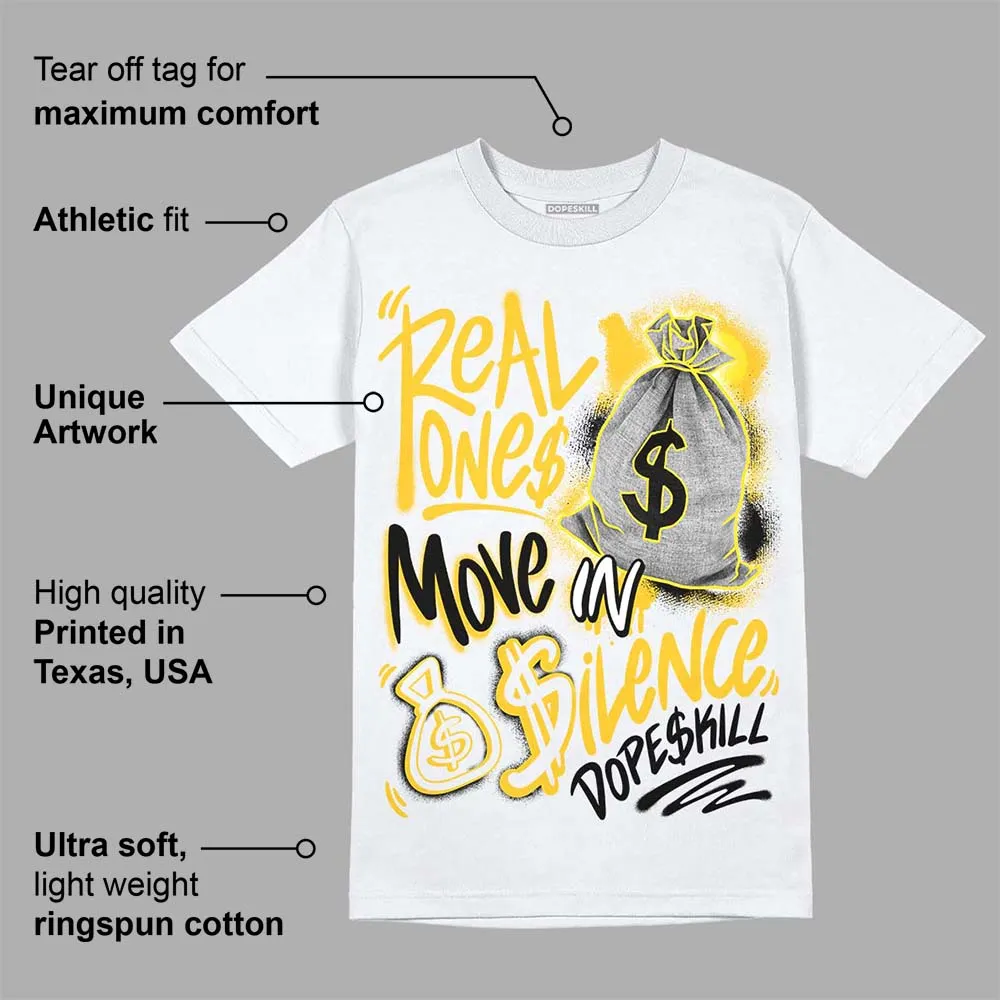 Vivid Sulfur 4s DopeSkill T-Shirt Real Ones Move In Silence Graphic sold by DopeSkill product image thumbnail 3