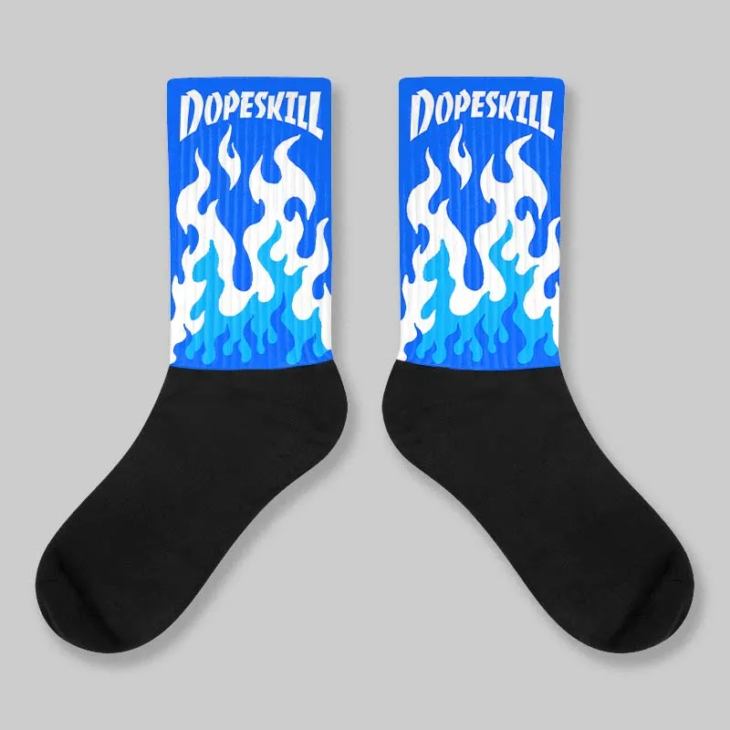 Royal Blue Collection DopeSkill Sublimated Socks FIRE Graphic sold by DopeSkill